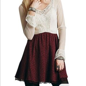 Maroon and cream free people dress. Never worn.